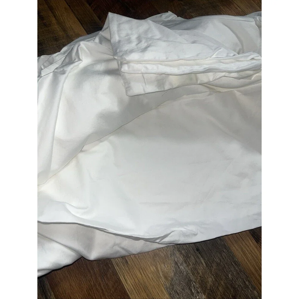 Pizuna King White Duvet Cover Set 100% Long Staple Cotton 2 King Shams New